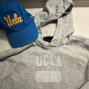 Nike UCLA Gray Cropped Hoodie & Blue Hat